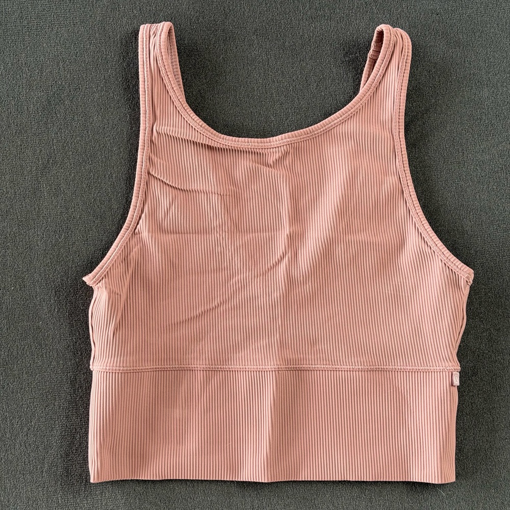 Lululemon Spiced Chai Power Pivot Athletica Ribbed Tank Top